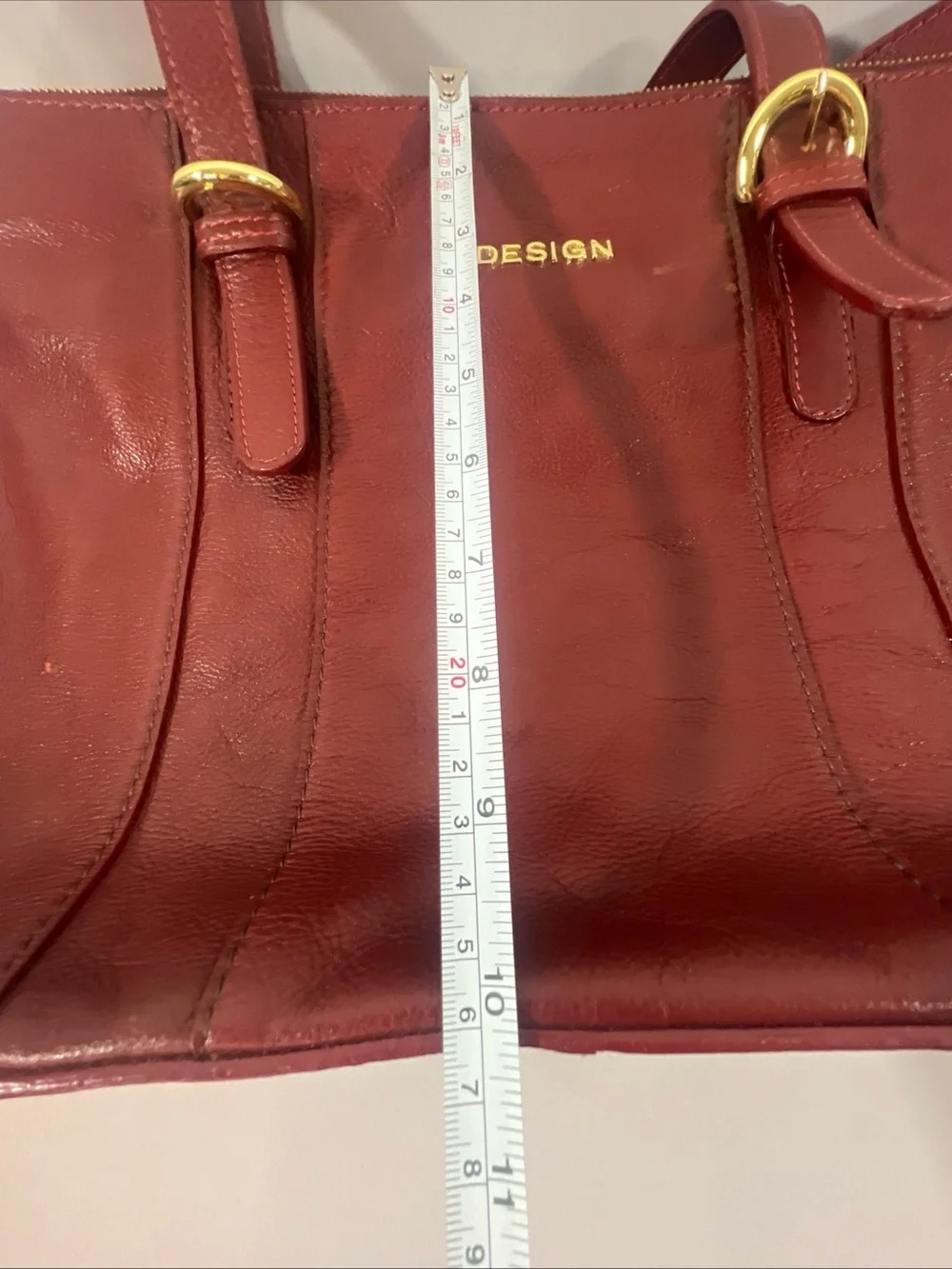 Hidesign Ersa 01 Red Leather Laptop Bag Women Work Tote Shoulder Briefcase Fits